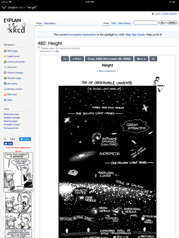 xkcd Lite iPad screenshot 1 - Entertainment app