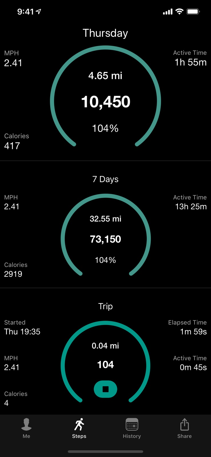 Stepwise Pedometer iphone screenshot 1