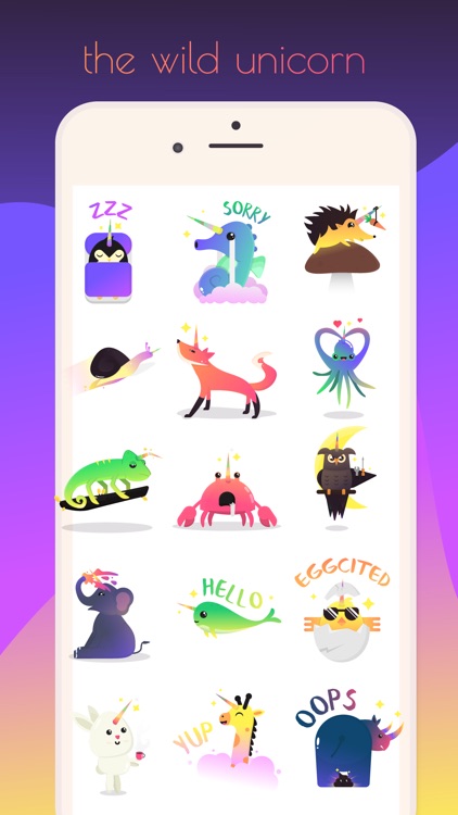 Wild Unicorn Animal Stickers