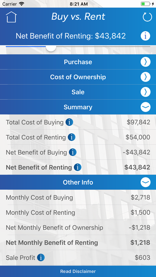 Buy vs. Rent Calculator - 1.04 - (iOS)