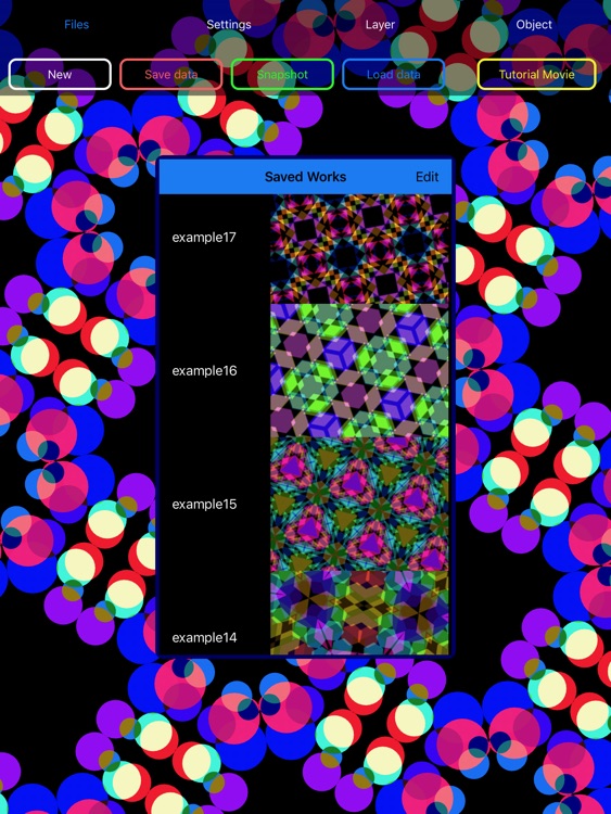Kaleidoscope geometric Art - physical simulation