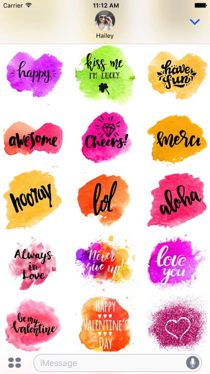 Watercolor Stickers & Words