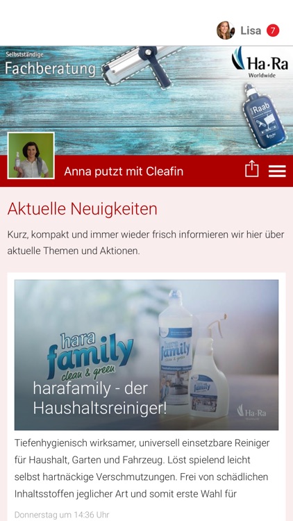 Anna putzt mit Cleafin