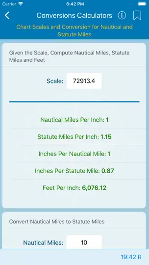 Captura de pantalla de Nautical Calculator en iPhone 2