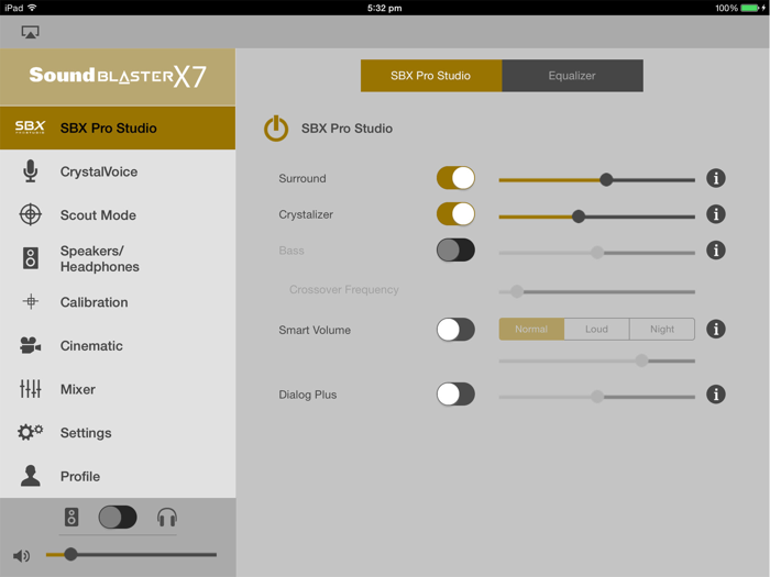 Sound Blaster X7 Control