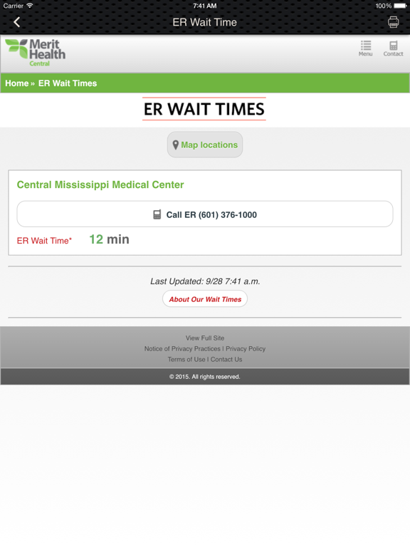 Merit Health iPad screenshot
