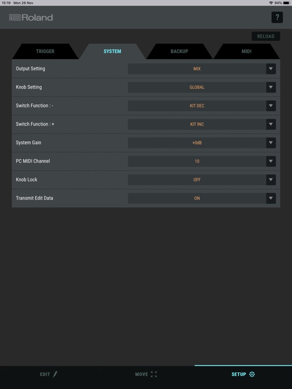 TM-1 Editor iPad screenshot 5 - Music app