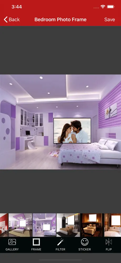 Bedroom photo frames