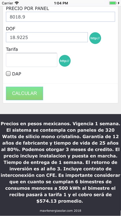 Max4 Calculadora de Paneles screenshot-3