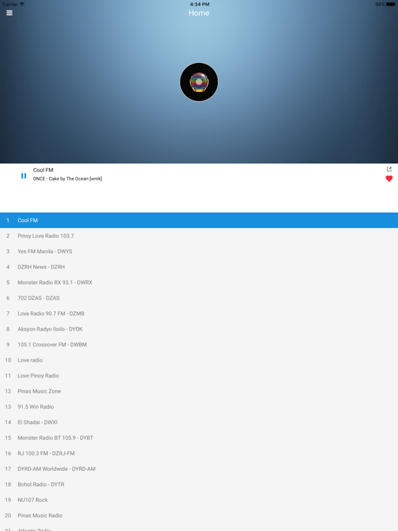 Philippines Radio Station FM iPad screenshot 4 - Music app