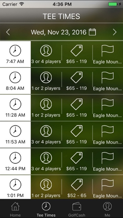 Eagle Mountain Golf Tee Times Screenshot