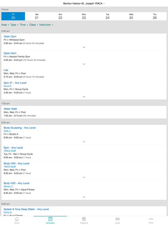 YMCA of Southwest Michigan iPad screenshot