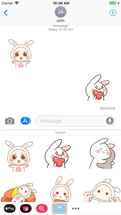 Lovely Bunny Animated Stickers screenshot 3