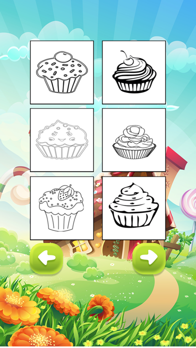 Cute Tasty Cupcakes Coloring Book Full Screenshot 2