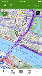 CycleStreets journey planner screenshot