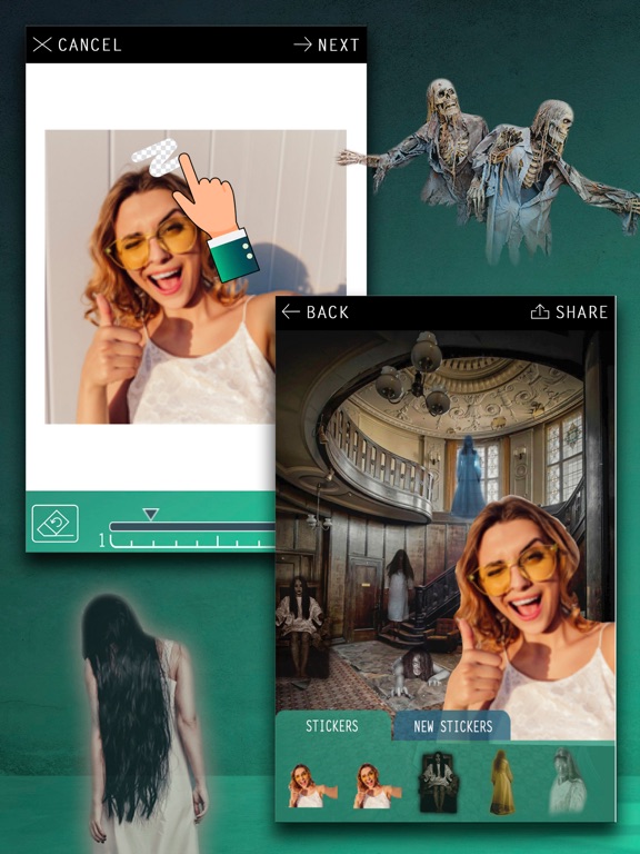 Halloween Ghost Stickers iPad screenshot 4 - Photo & Video app