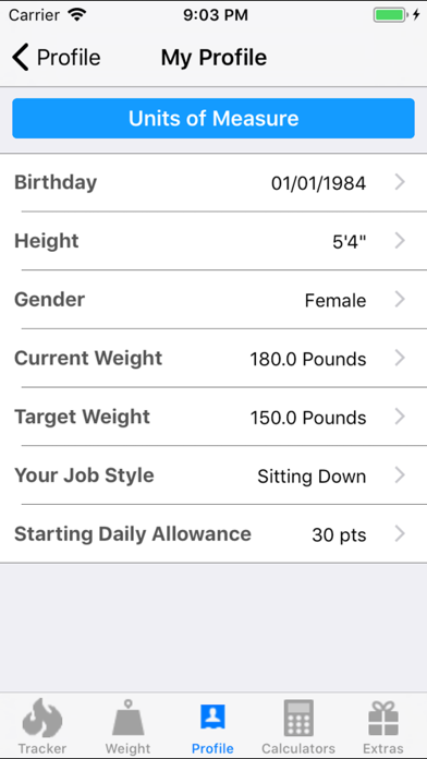 Smart Food & Weight Calculator Screenshot