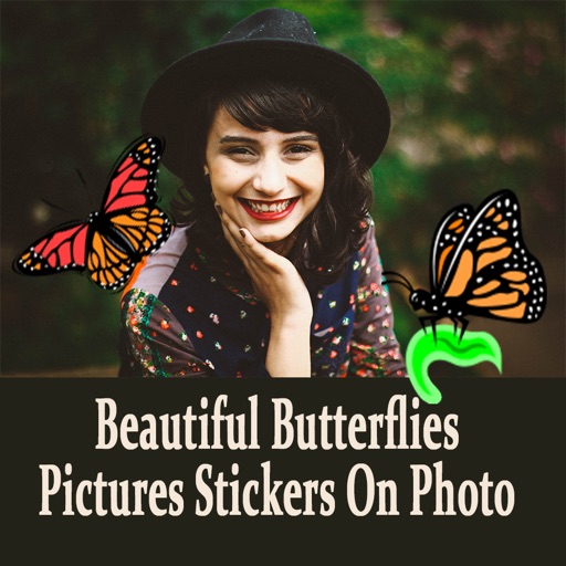 Beautiful Butterflies Pictures Stickers On Photo icon