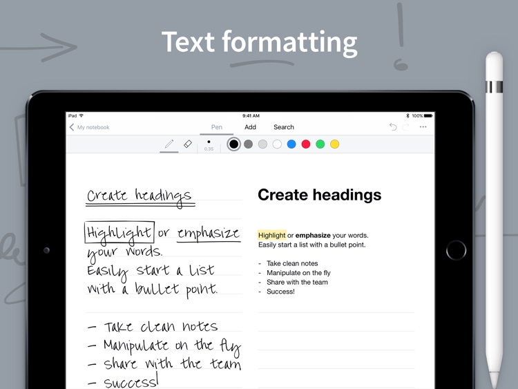 MyScript Nebo – Note Taking for Apple Pencil