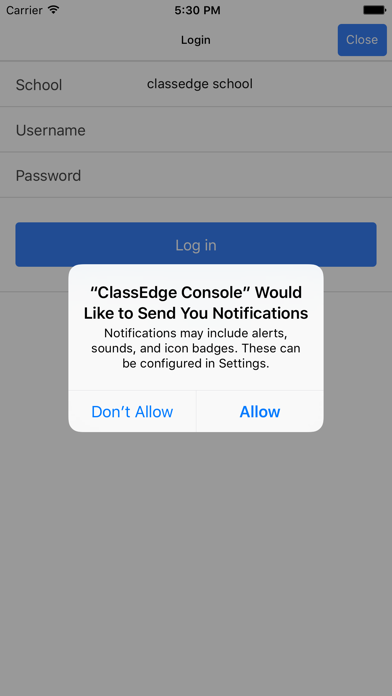 ClassEdge Console app screenshot
