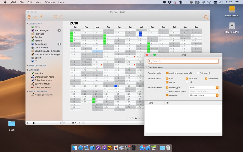 yCal screenshot