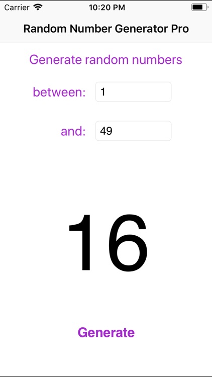 Random Number Generator Pro