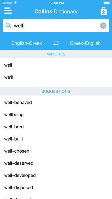 Screenshot #2 pour Collins Greek Dictionary