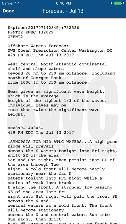 ReefCast Marine Weather