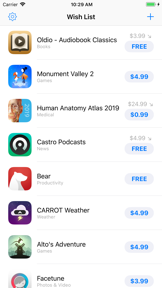 App Wish List & Price Tracker screenshot