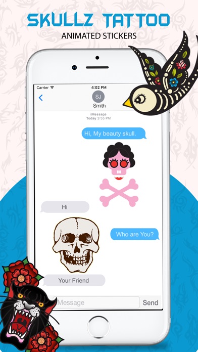 Animated Skulls&Tattoo Sticker screenshot 4