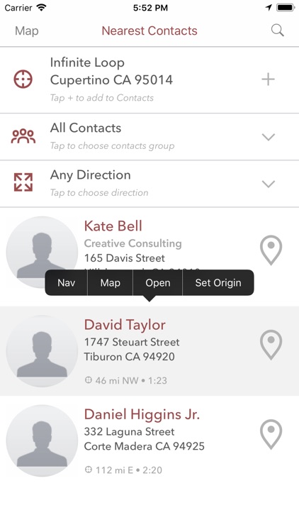 Nearest Contacts