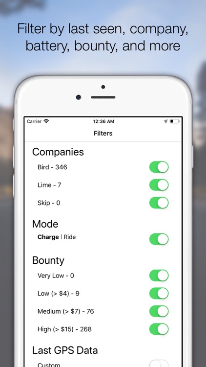 Scooter Map for Chargers