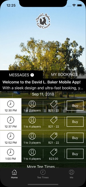 David L Baker Golf Tee Times