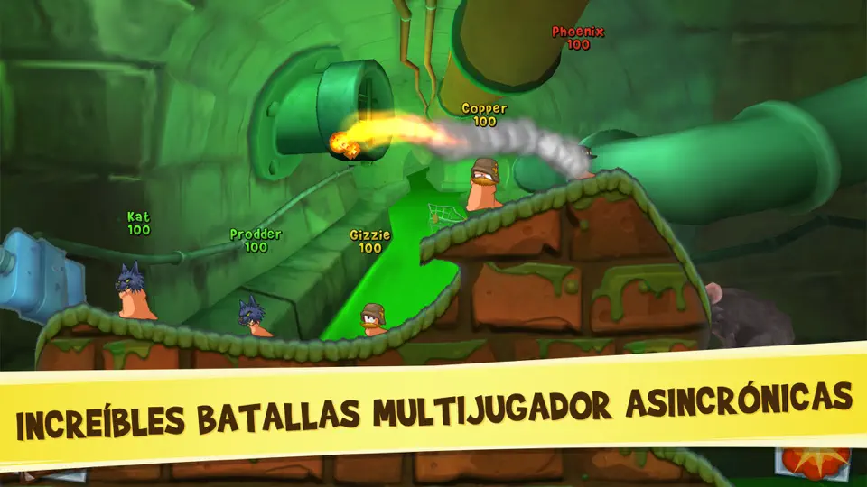 Captura de pantalla de Worms3 en iPhone 2
