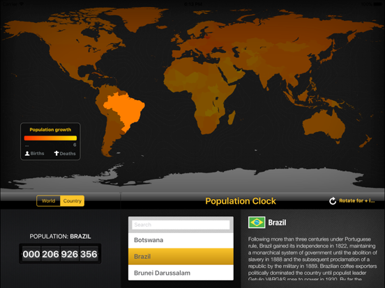 Population Clock HD iPad screenshot
