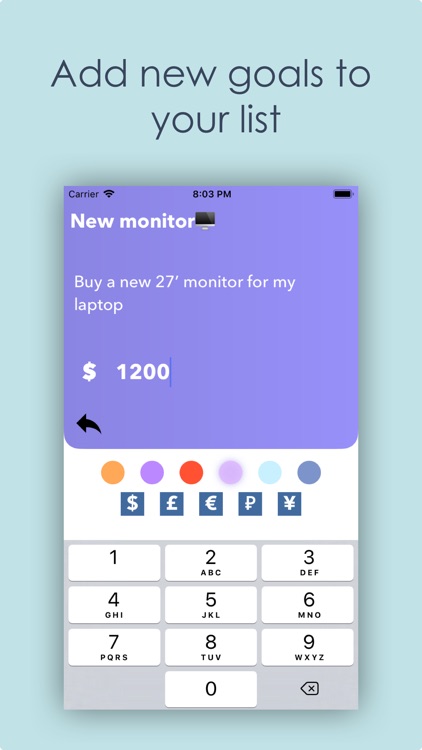 Money box App - Plan purchases