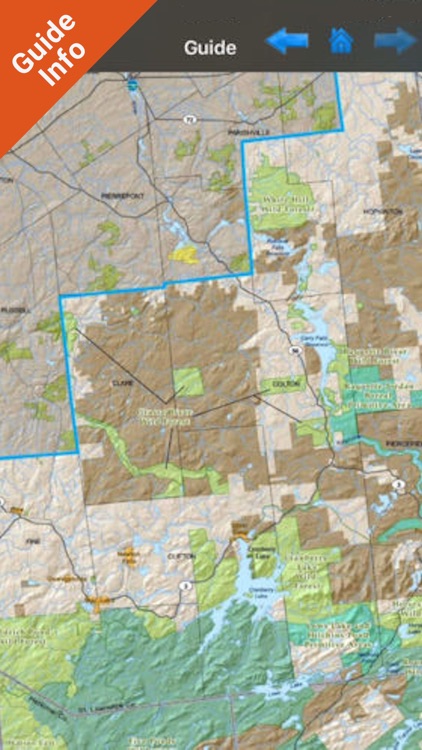 Adirondack State Park gps outdoor map with Guide