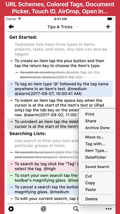 Taskmator - TaskPaper Client, Plain Text Todo List