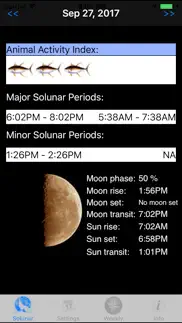 solunar table iphone screenshot 1