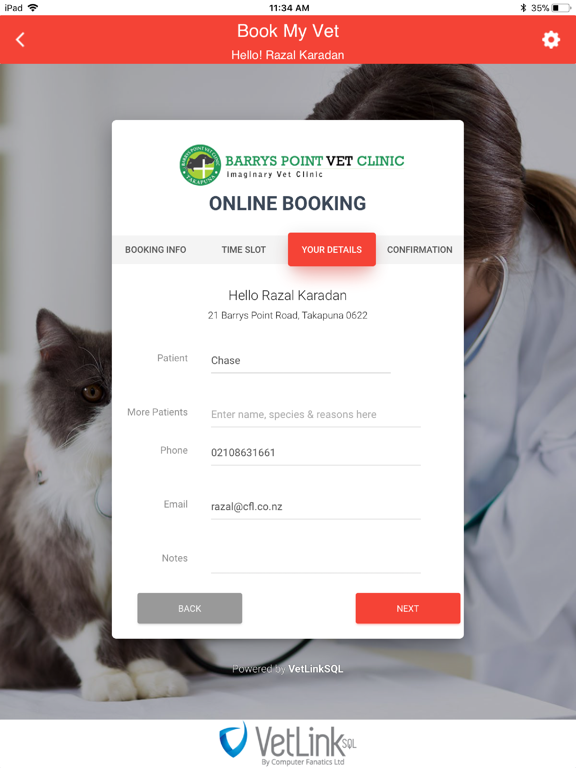 Book My Vet iPad screenshot
