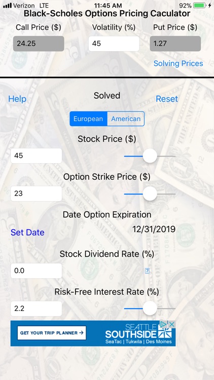 Black-Scholes Options Solver