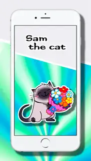 cat stickers: fat sam iphone screenshot 1