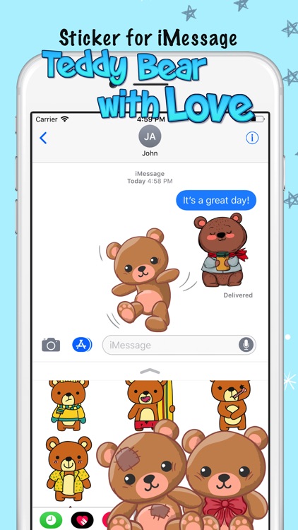 Teddy Bear with Love Sticker
