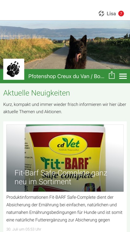 Pfotenshop Creux du Van