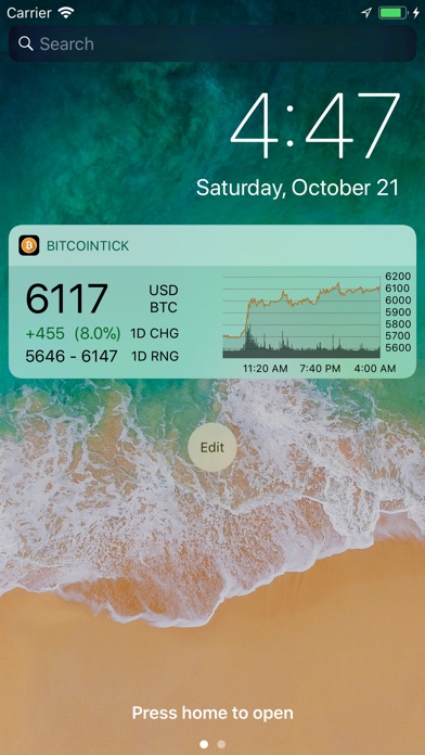 BitcoinTick Pro Bitcoin Ticker screenshot 2