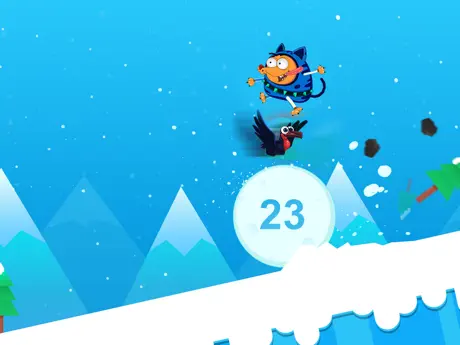 Dog on Snow Ball