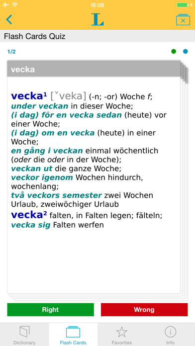 German - Swedish Dictionary Screenshot