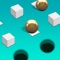 Touch the screen to trigger the puzzle device so that all balls go into the holes