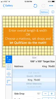 quiltsize iphone screenshot 2