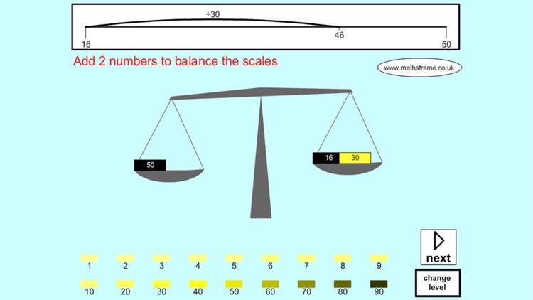 Difference unmarked numberline